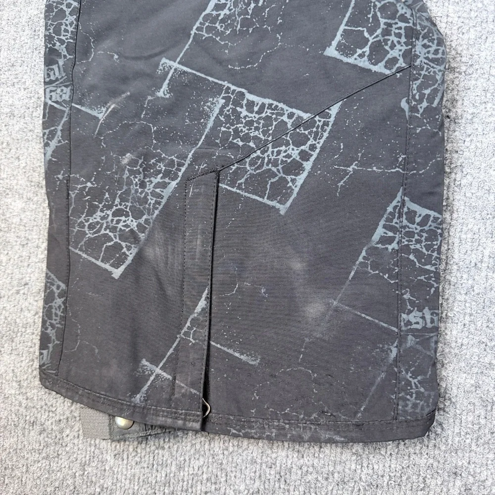 686 x Vestal Snowboard Pants Mens S Black Gray Crackle Print Cargo Ski